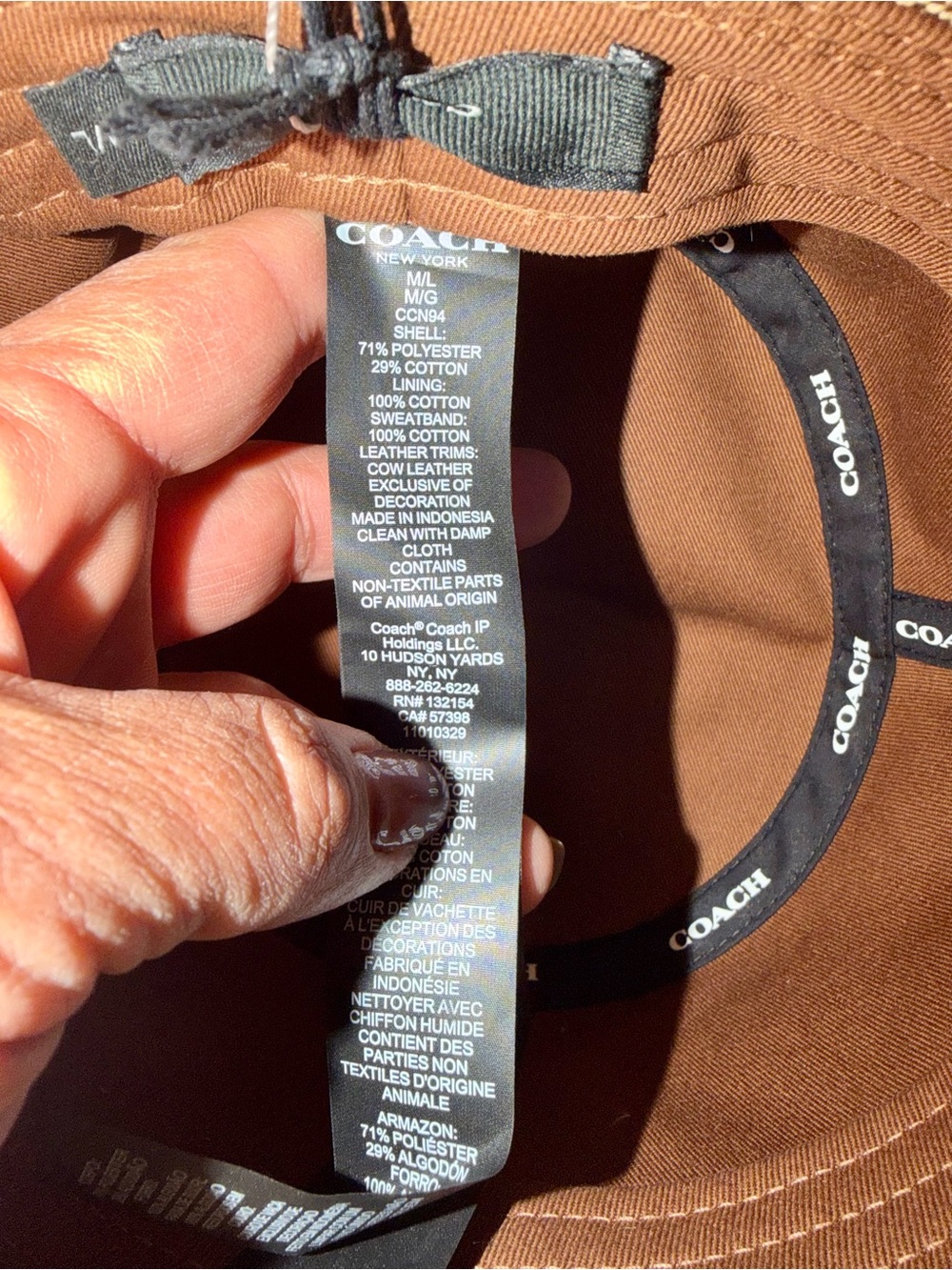 Coach Signature Jacquard Bucket Hat - Khaki/Brown - Picture 6 of 8
